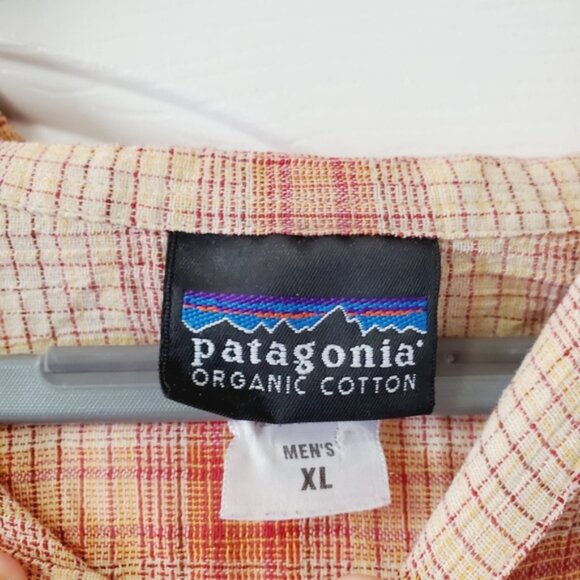 Patagonia Organic Cotton Mens Plaid Shortsleeve Button Down Lightweight Shirt XL - Picture 5 of 7